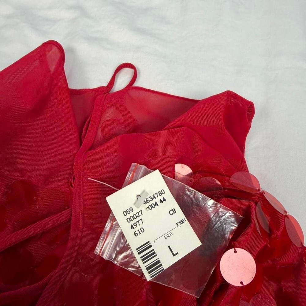 Deadstock Vintage y2k NWT red sparkly sequin fairy tank top - Picture 3 of 5